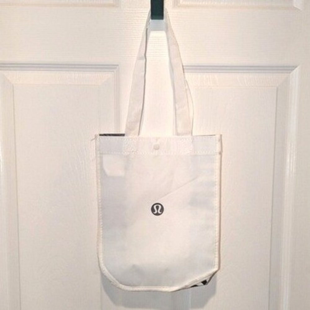 Recycle Lunch Bag Lululemon White and Black Reusable Tote Bag